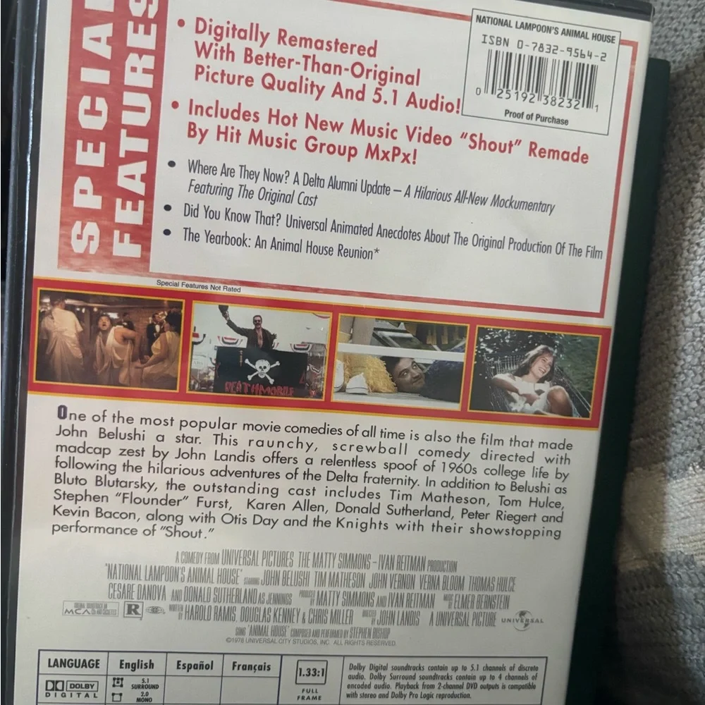 National Lampoon's Animal House DVD - White & Red Cover